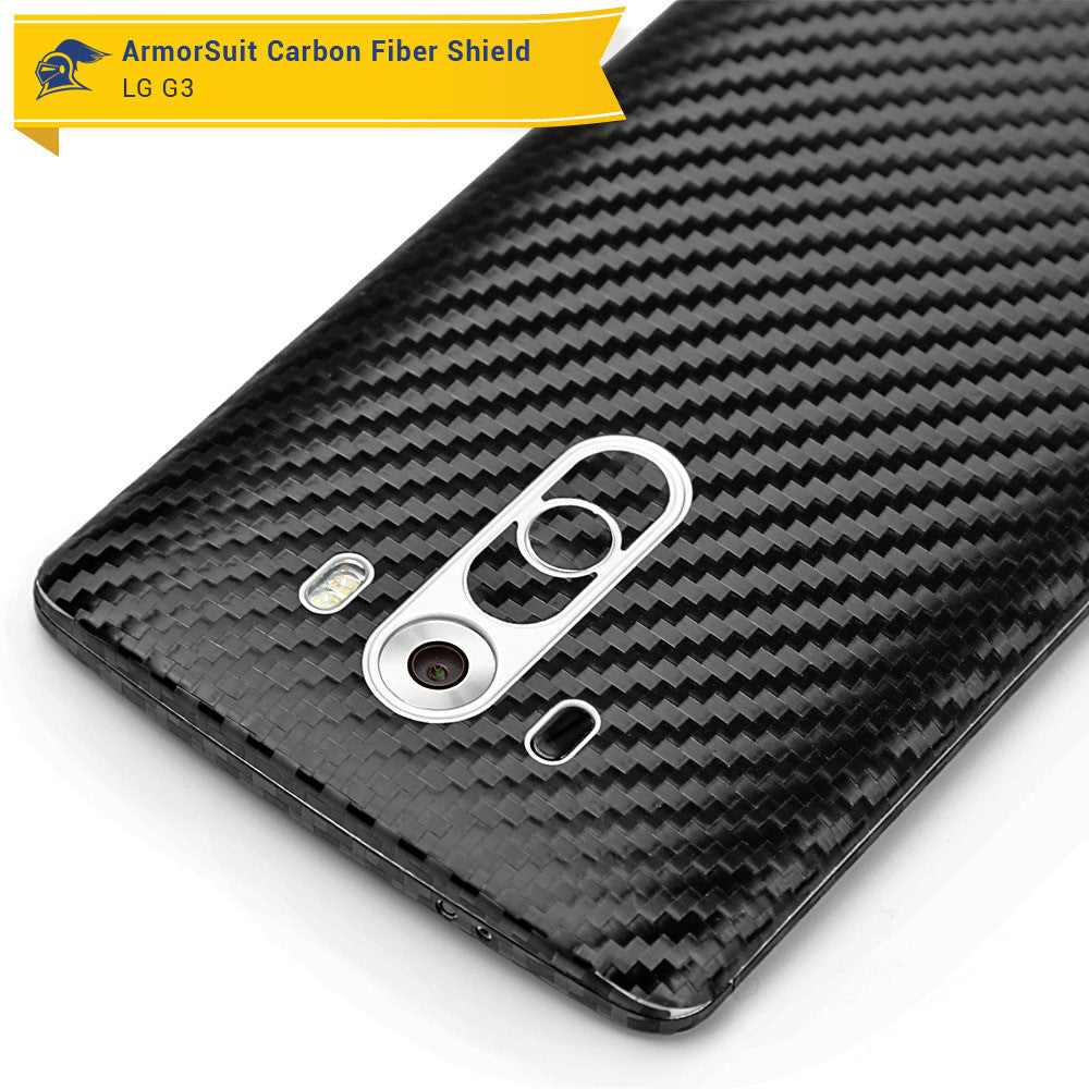LG G3 Screen Protector + Black Carbon Fiber Film Protector