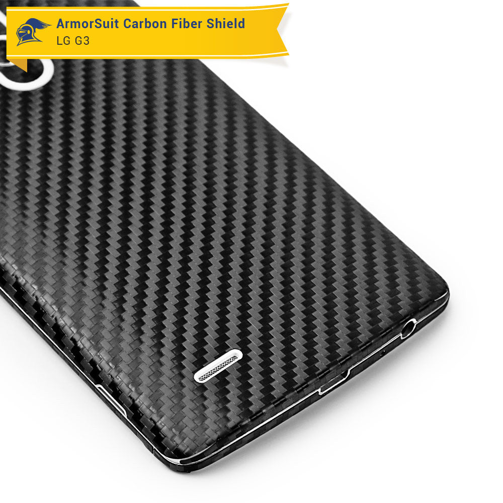 LG G3 Screen Protector + Black Carbon Fiber Film Protector