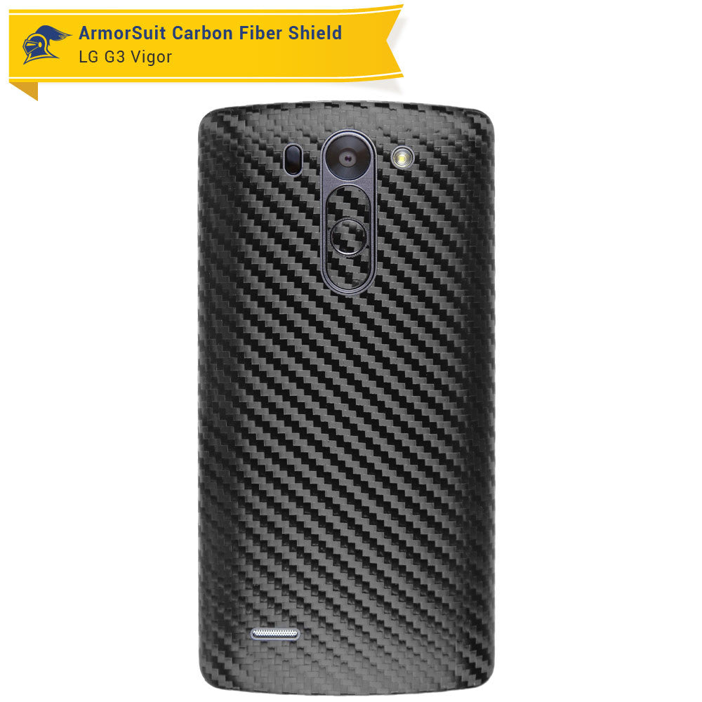 LG G3 Vigor Screen Protector + Black Carbon Fiber Film Protector