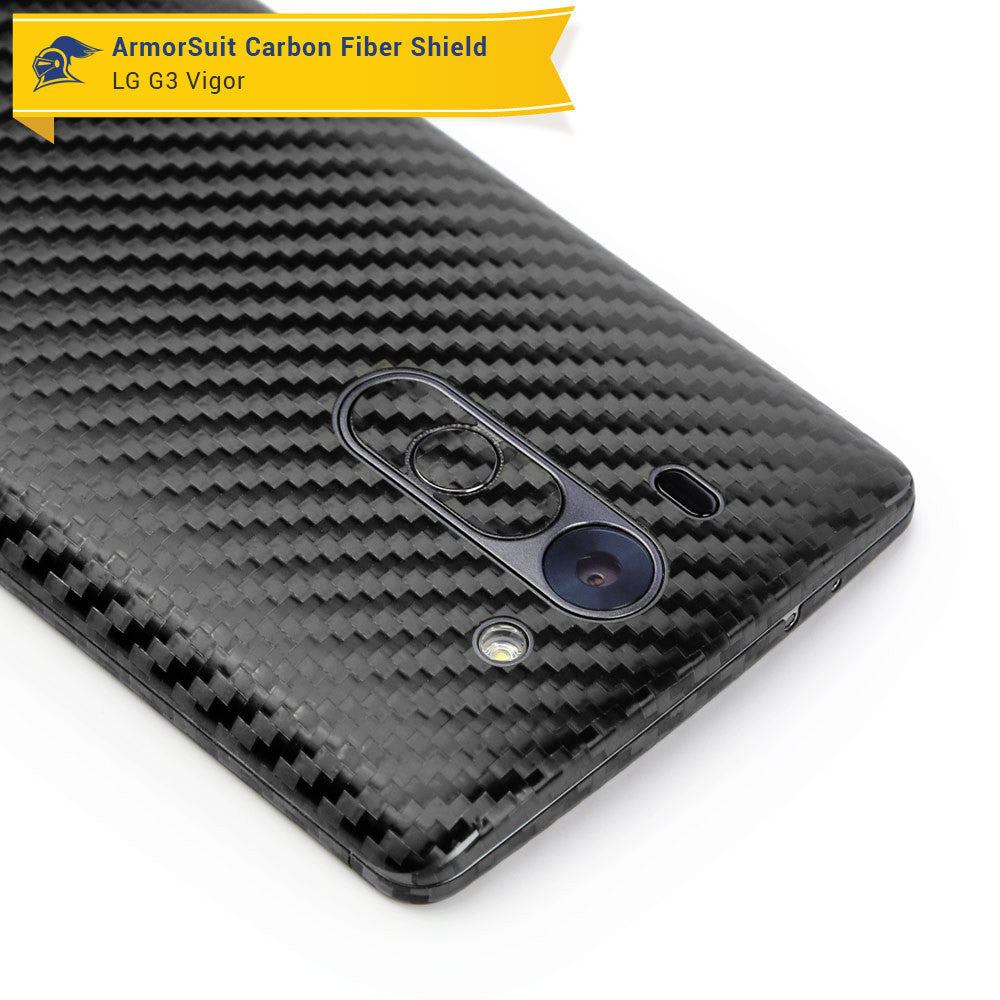 LG G3 Vigor Screen Protector + Black Carbon Fiber Film Protector