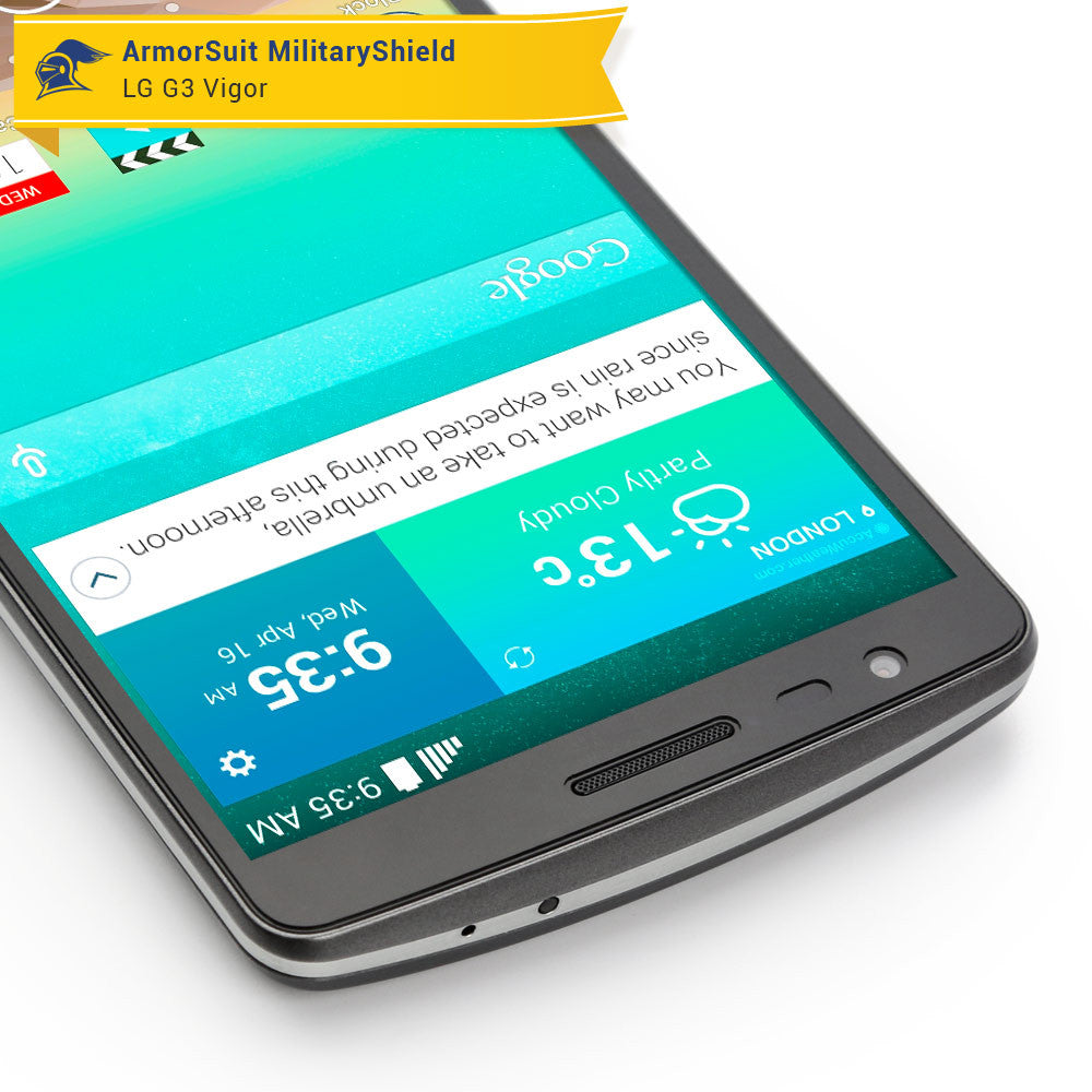 LG G3 Vigor Screen Protector + White Carbon Fiber Film Protector