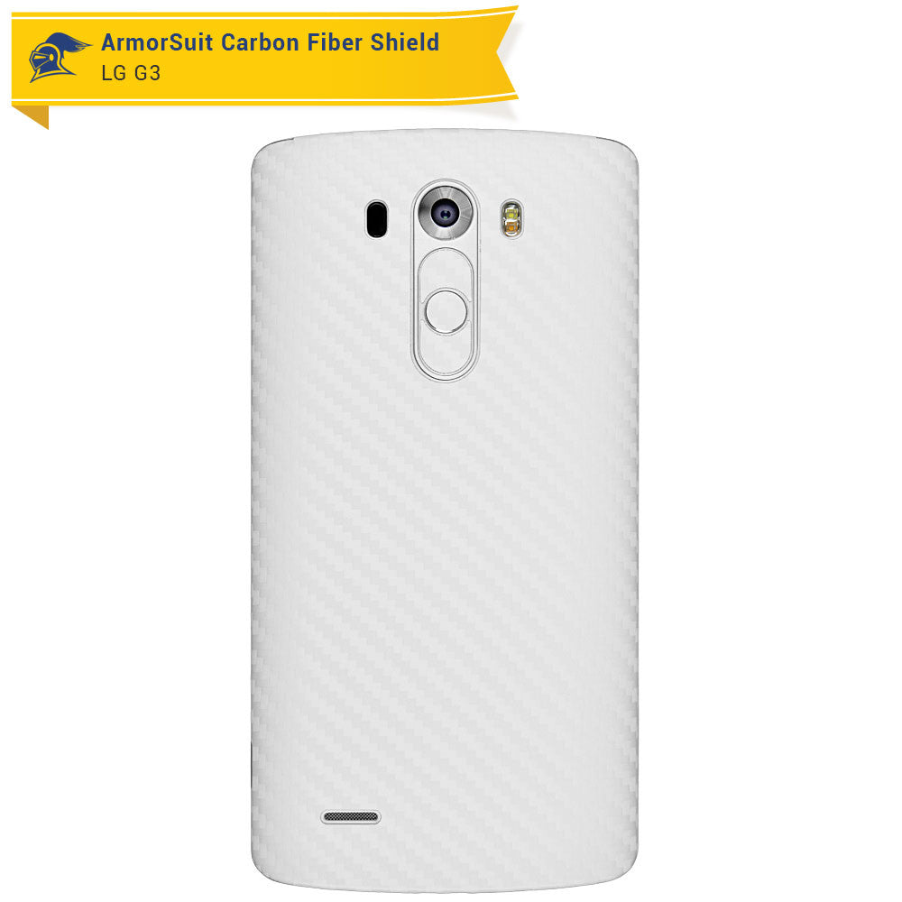 LG G3 Screen Protector + White Carbon Fiber Film Protector