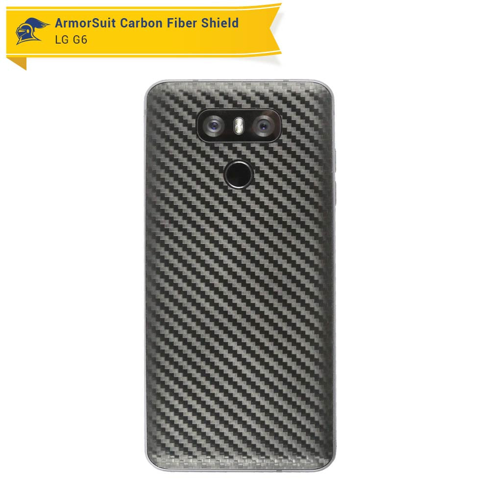 LG G6 Screen Protector + Black Carbon Fiber Skin