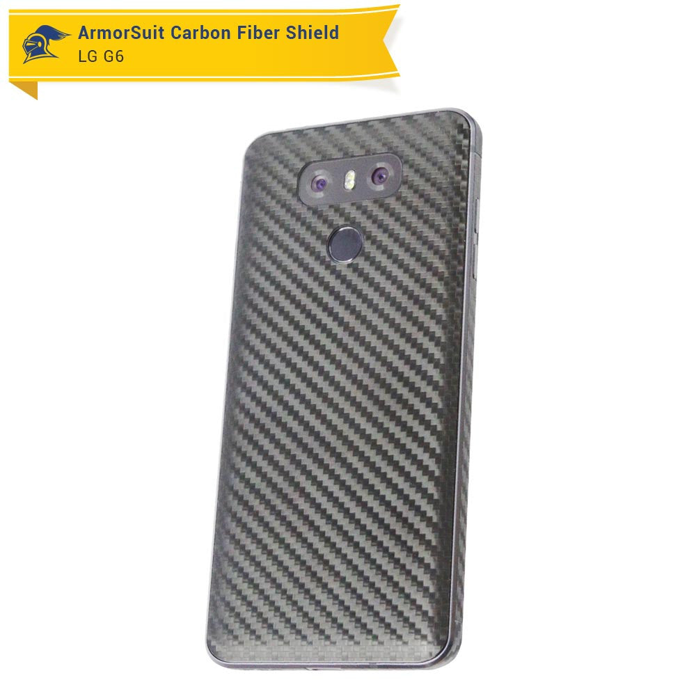 LG G6 Screen Protector + Black Carbon Fiber Skin