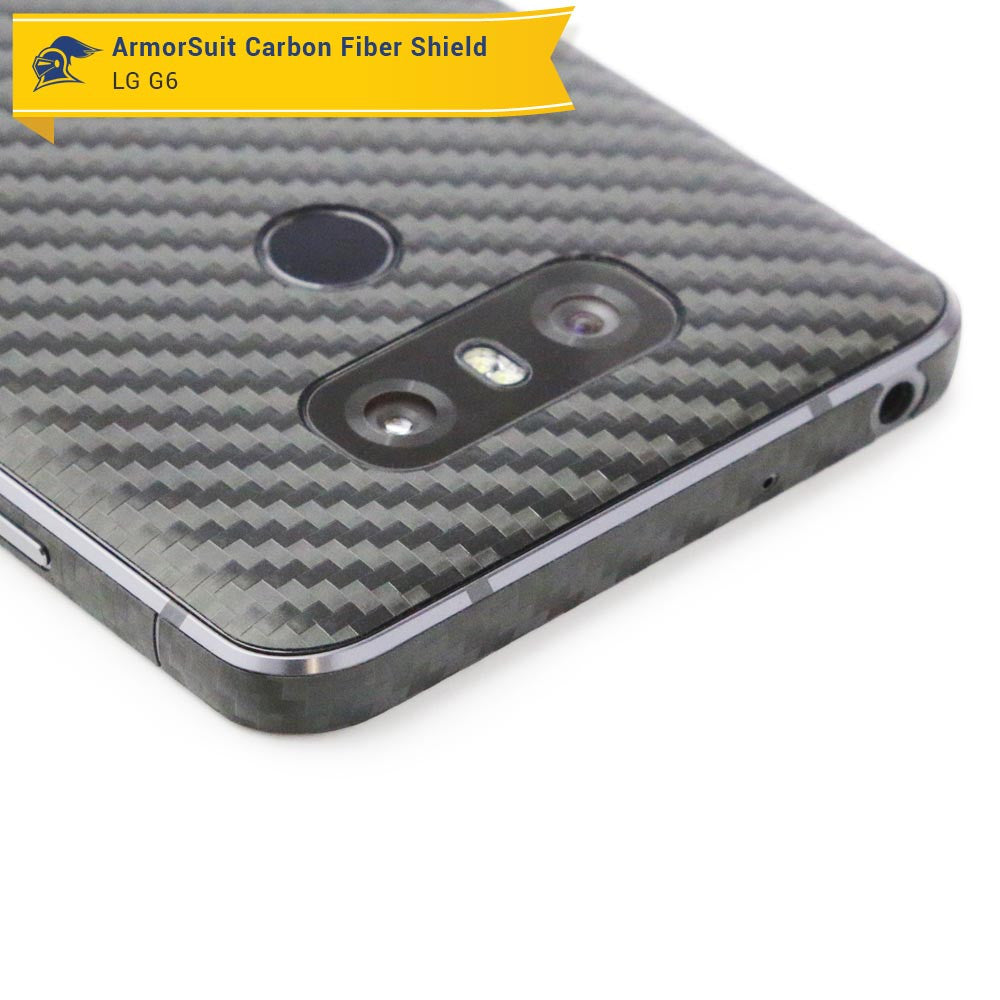 LG G6 Screen Protector + Black Carbon Fiber Skin