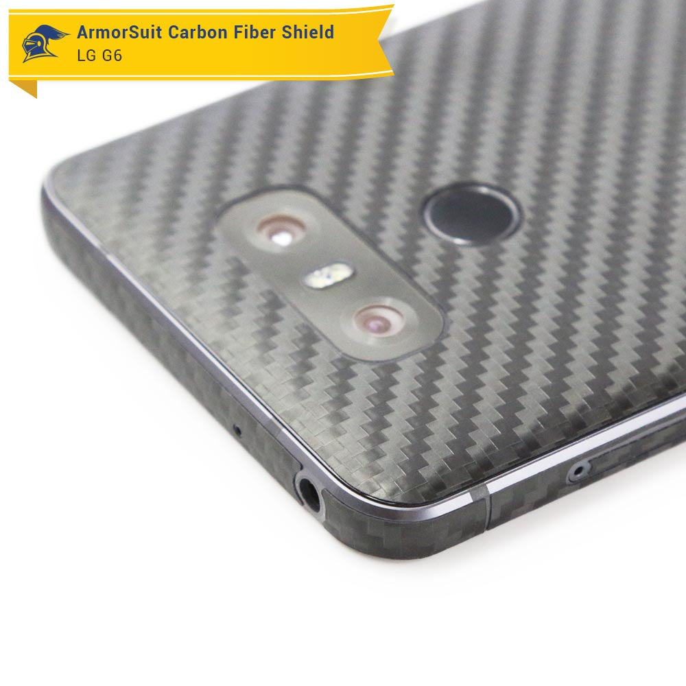 LG G6 Screen Protector + Black Carbon Fiber Skin