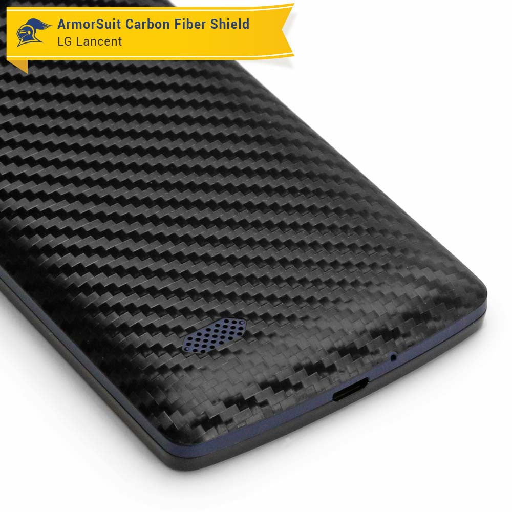 LG Lancet Screen Protector + Black Carbon Fiber Skin