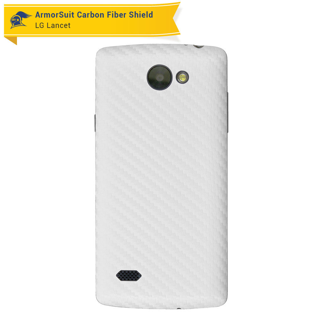 LG Lancet Screen Protector + White Carbon Fiber Skin