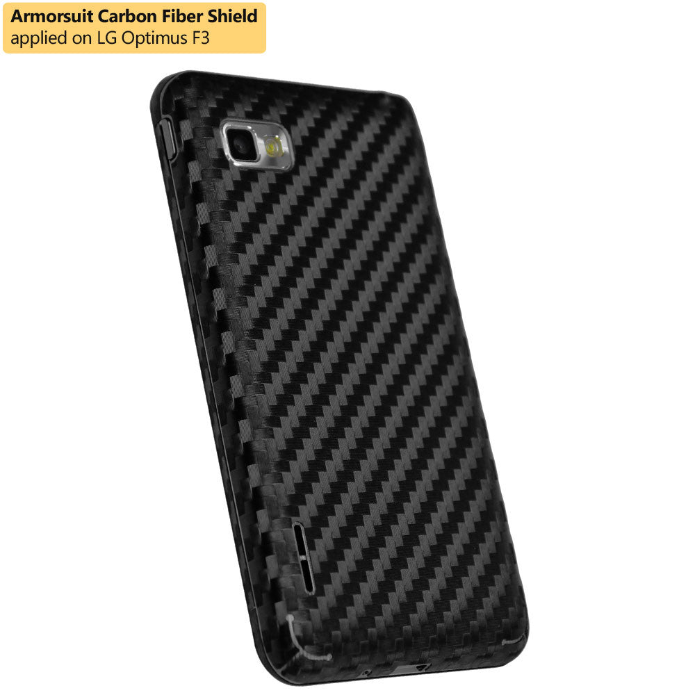 LG Optimus F3 (LS720 / VM720) (Virgin Mobile / Sprint) Screen Protector + Black Carbon Fiber Film Protector
