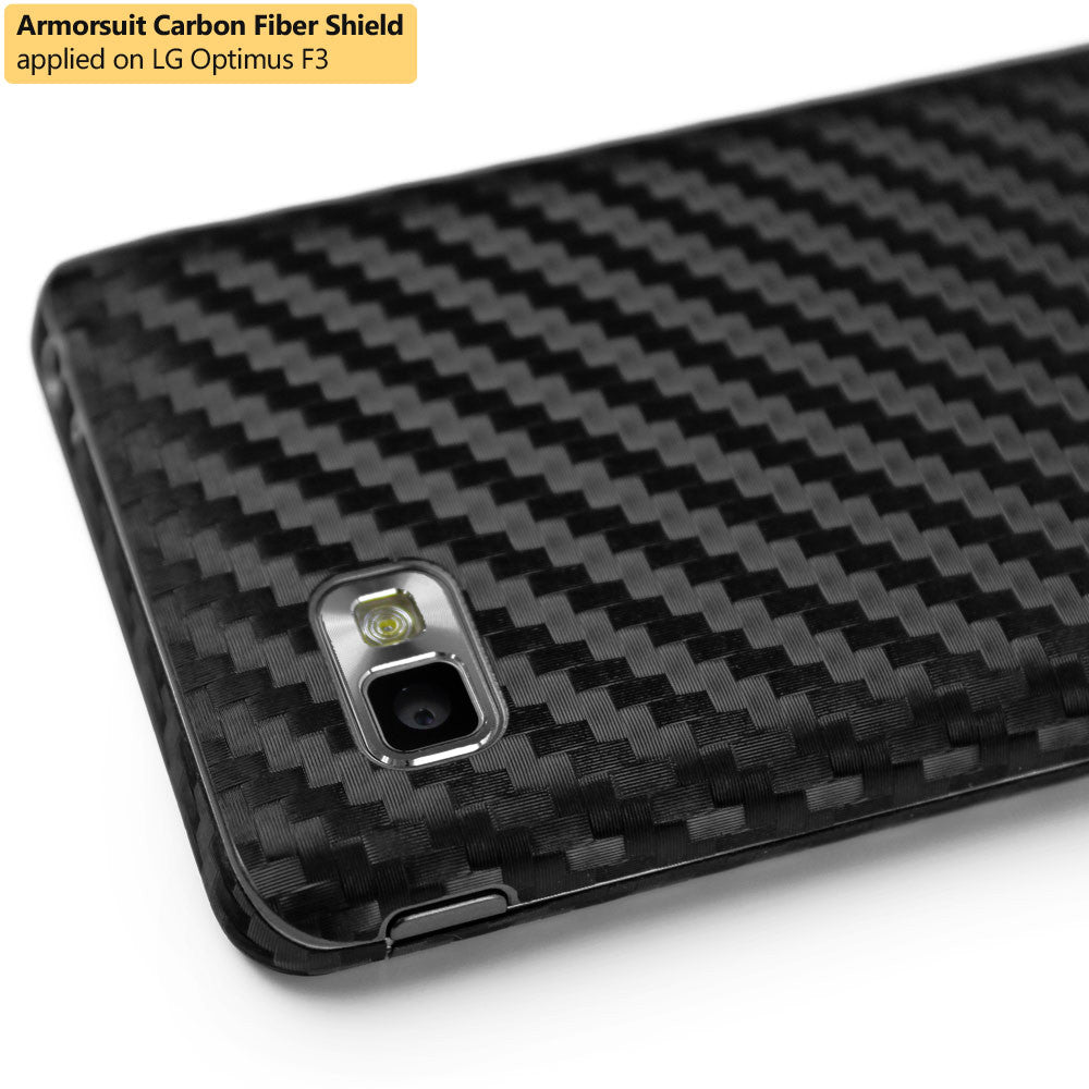 LG Optimus F3 (LS720 / VM720) (Virgin Mobile / Sprint) Screen Protector + Black Carbon Fiber Film Protector