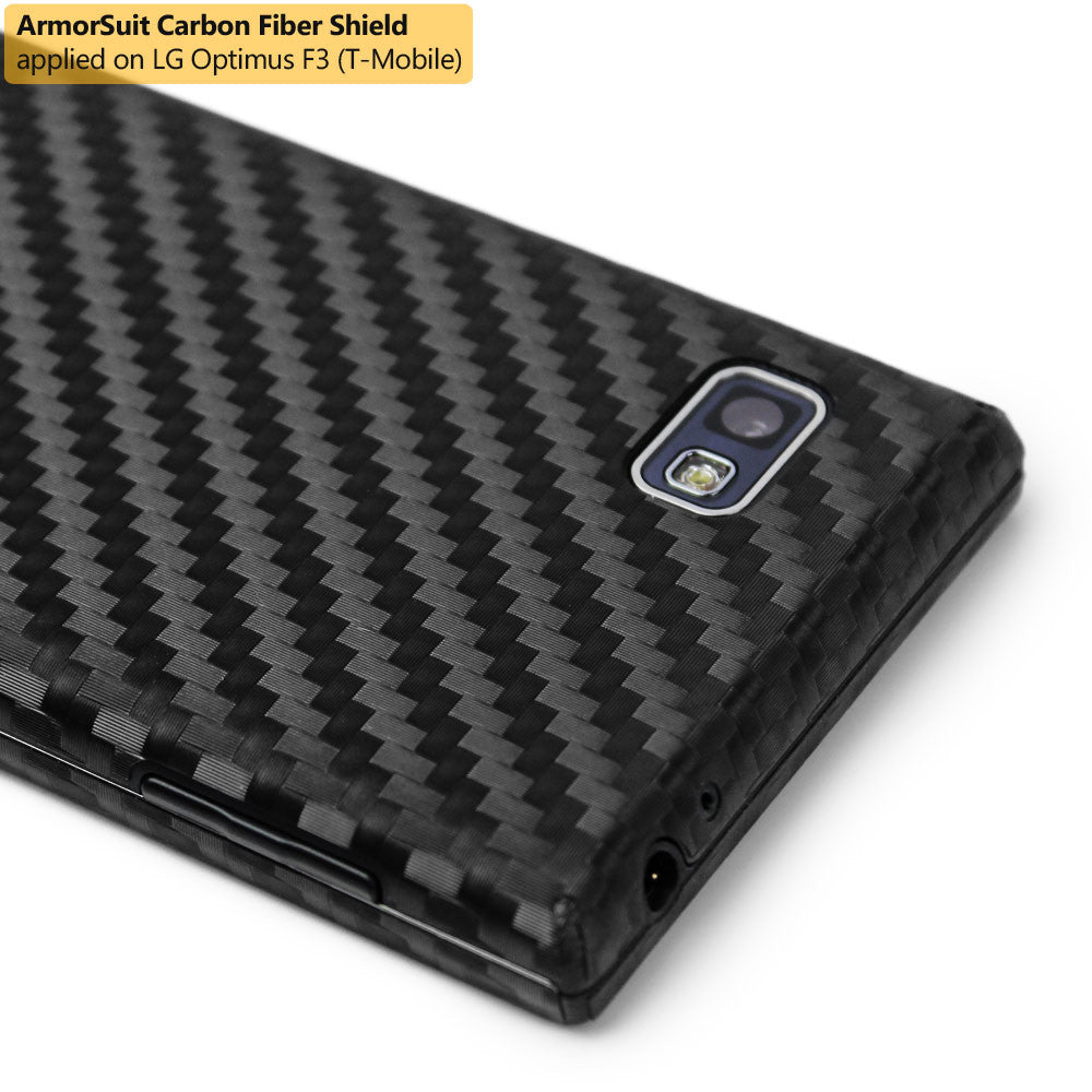LG Optimus F3 (MS659) (MetroPCS / T-Mobile) Screen Protector + Black Carbon Fiber Film Protector