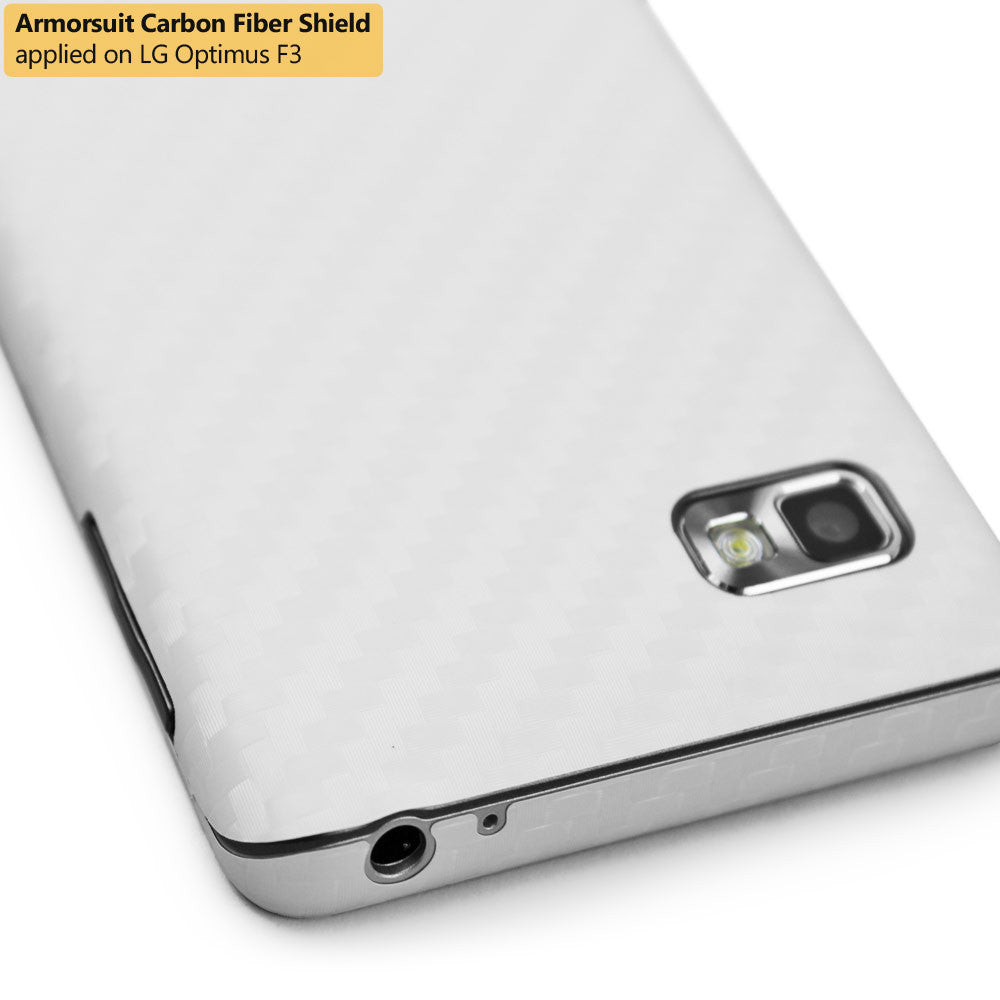 LG Optimus F3 (LS720 / VM720) (Virgin Mobile / Sprint) Screen Protector + White Carbon Fiber Film Protector