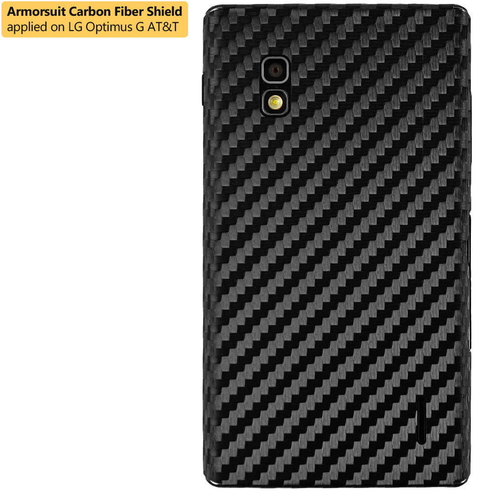 LG Optimus G (AT&T) Screen Protector + Black Carbon Fiber Film Protector