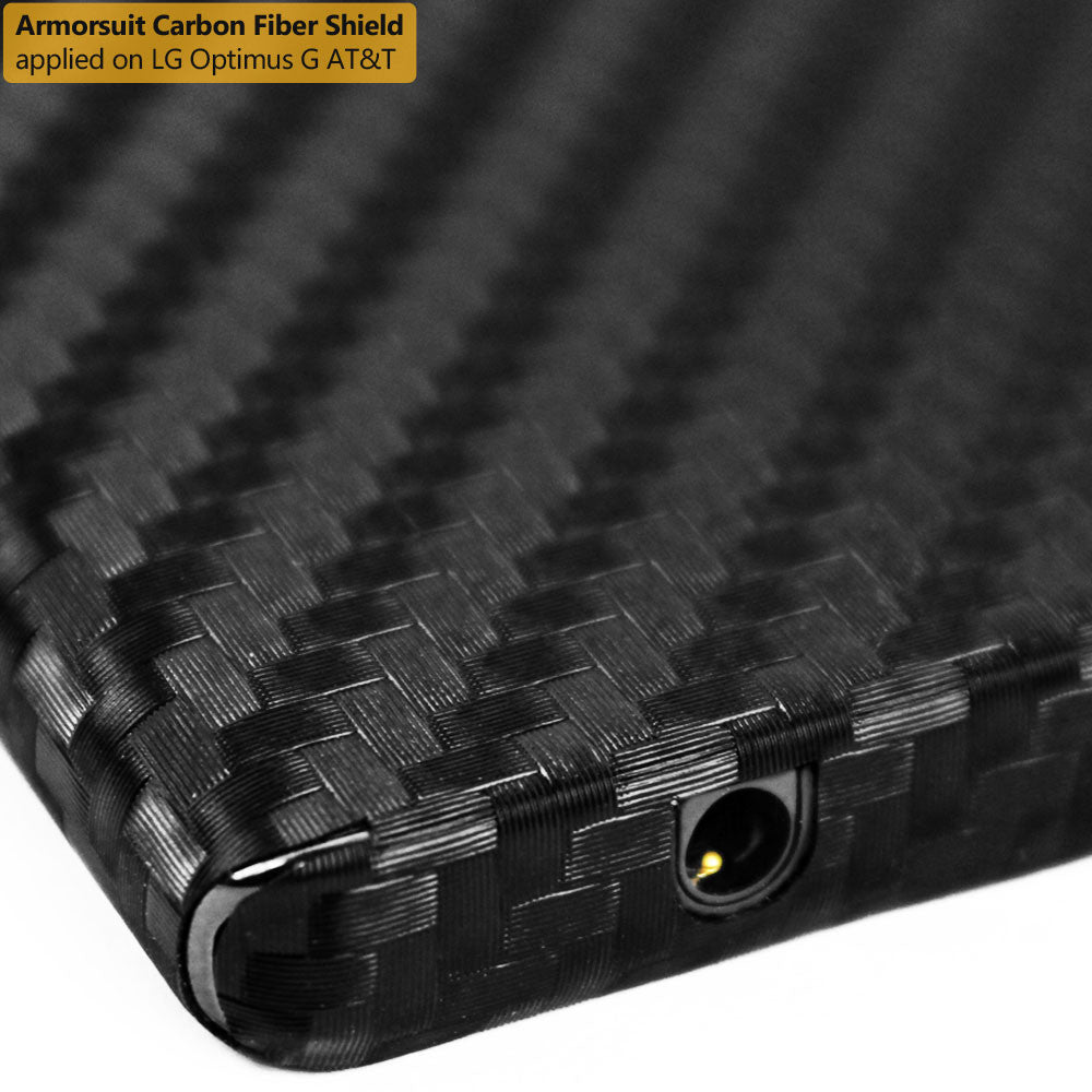 LG Optimus G (AT&T) Screen Protector + Black Carbon Fiber Film Protector