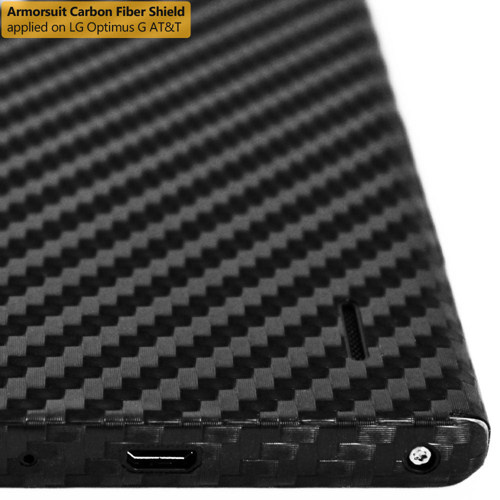 LG Optimus G (AT&T) Screen Protector + Black Carbon Fiber Film Protector