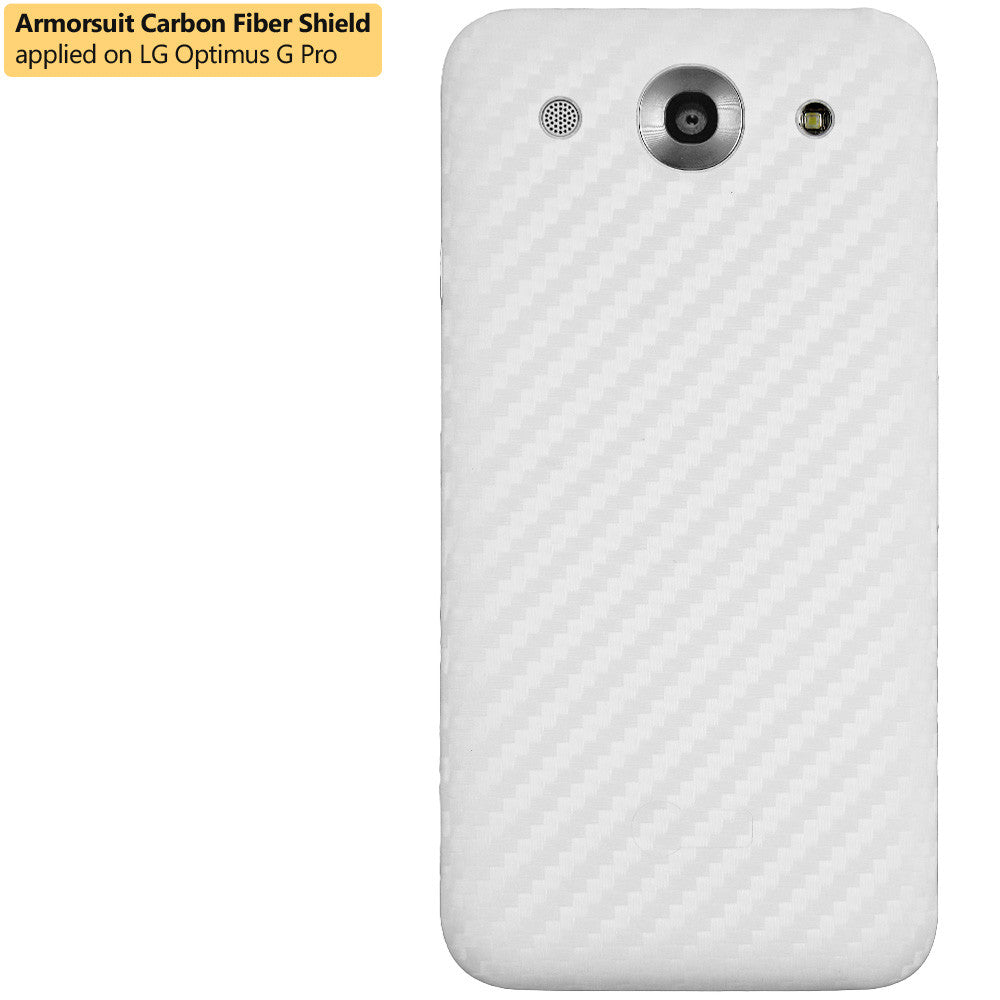 LG Optimus G Pro Screen Protector + White Carbon Fiber Film Protector