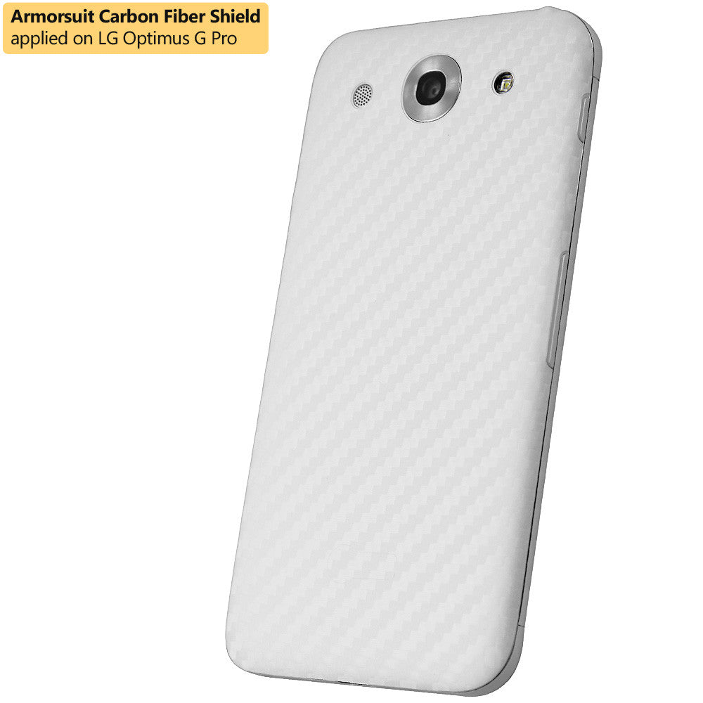 LG Optimus G Pro Screen Protector + White Carbon Fiber Film Protector
