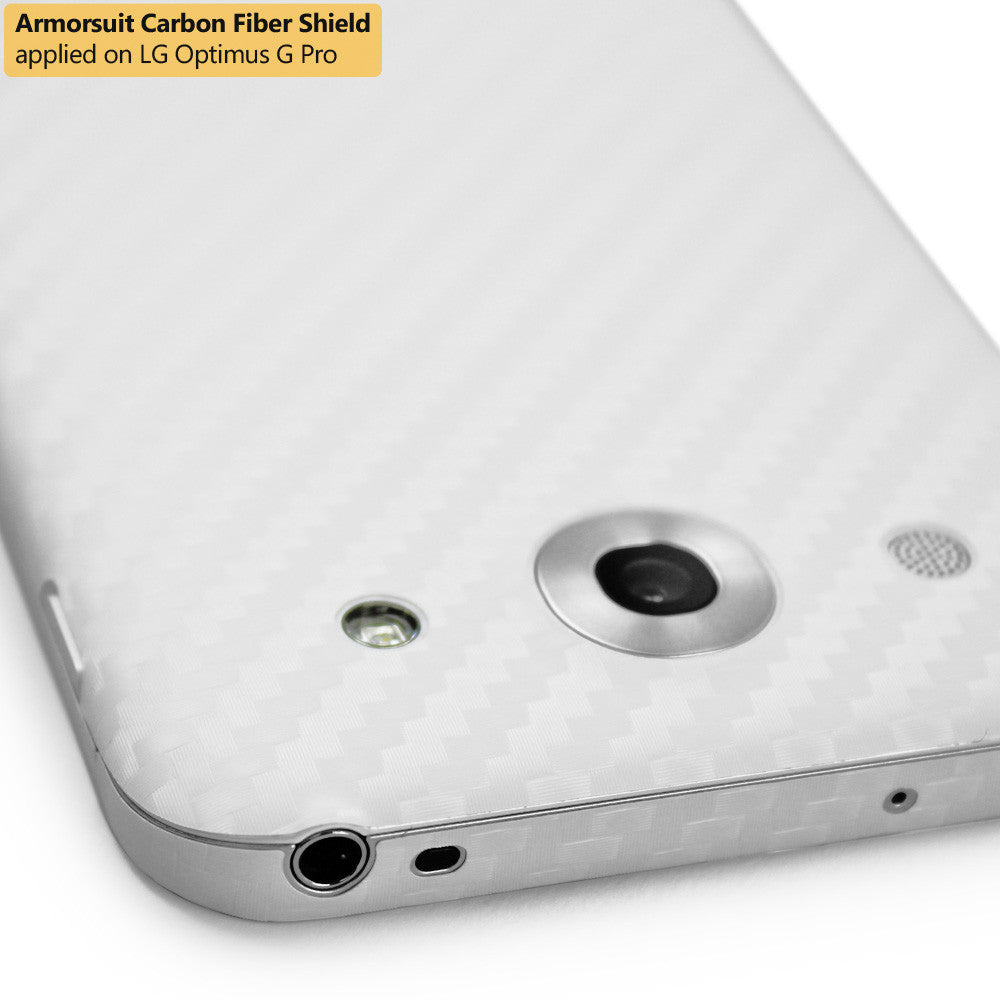 LG Optimus G Pro Screen Protector + White Carbon Fiber Film Protector