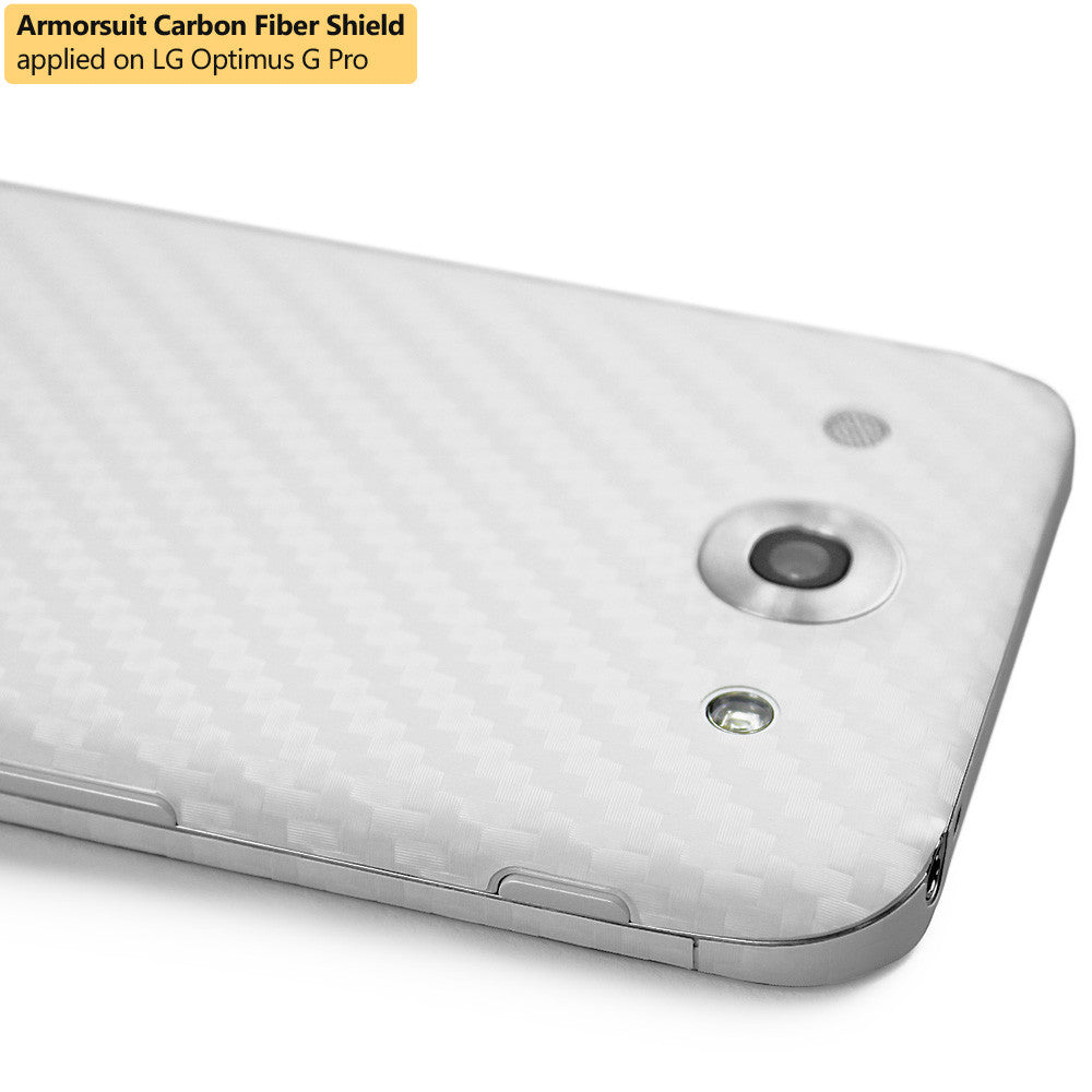 LG Optimus G Pro Screen Protector + White Carbon Fiber Film Protector