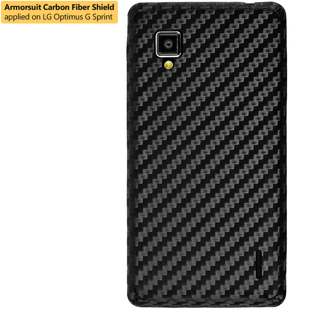 LG Optimus G (Sprint) Screen Protector + Black Carbon Fiber Film Protector