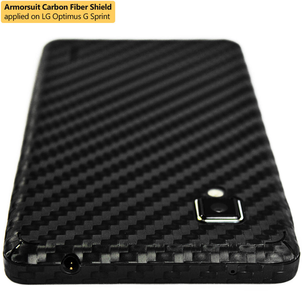 LG Optimus G (Sprint) Screen Protector + Black Carbon Fiber Film Protector