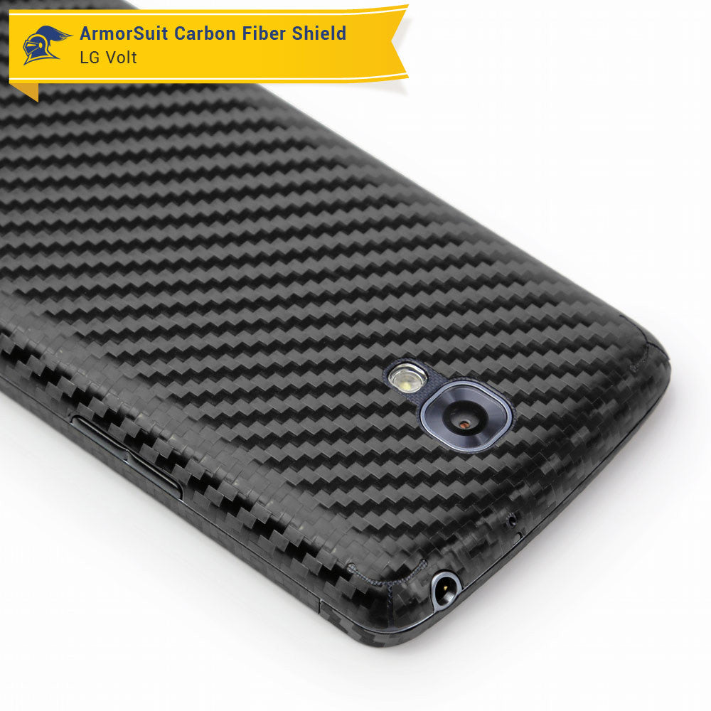 LG Volt Screen Protector + Black Carbon Fiber Skin
