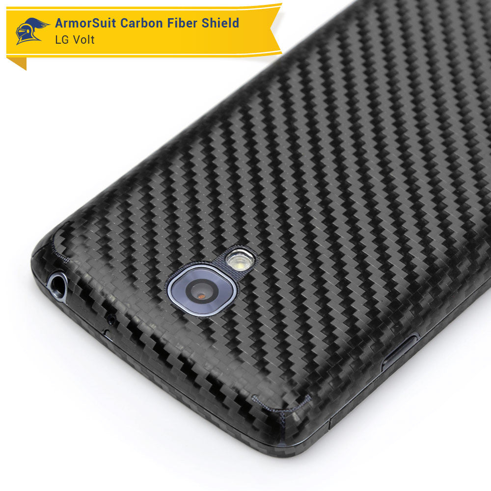 LG Volt Screen Protector + Black Carbon Fiber Skin