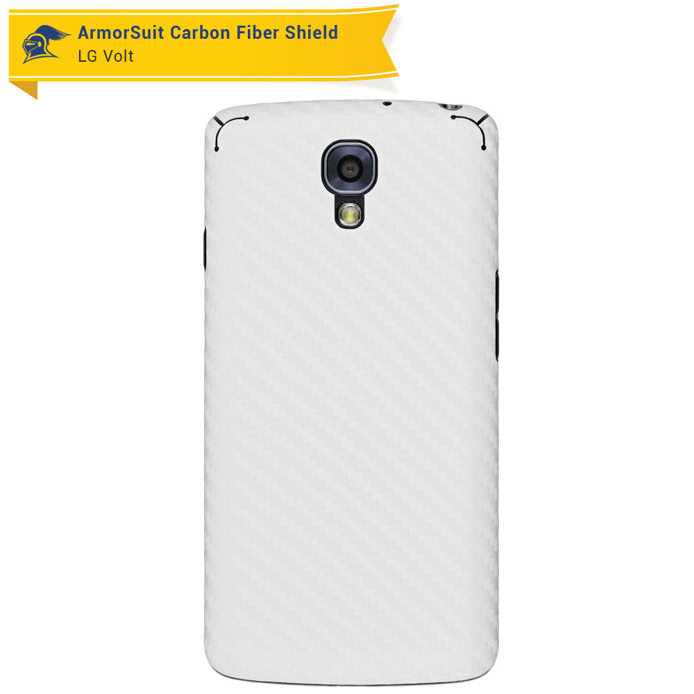 LG Volt Screen Protector + White Carbon Fiber Skin