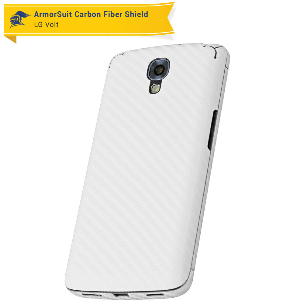 LG Volt Screen Protector + White Carbon Fiber Skin