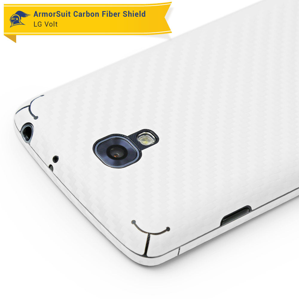 LG Volt Screen Protector + White Carbon Fiber Skin