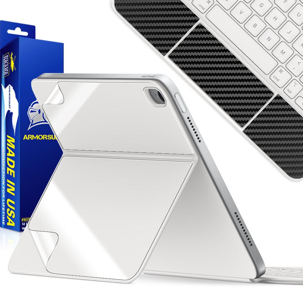 ArmorSuit Full Body Skin + Black Carbon Fiber Film for Magic Keyboard for iPad Pro 10.9" (10th Gen) - Anti-Bubble HD Clear Film