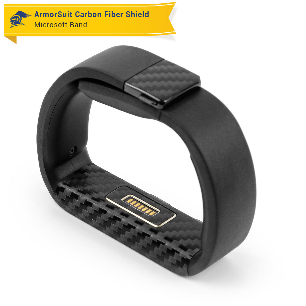Microsoft Band Screen Protector + Black Carbon Fiber Skin