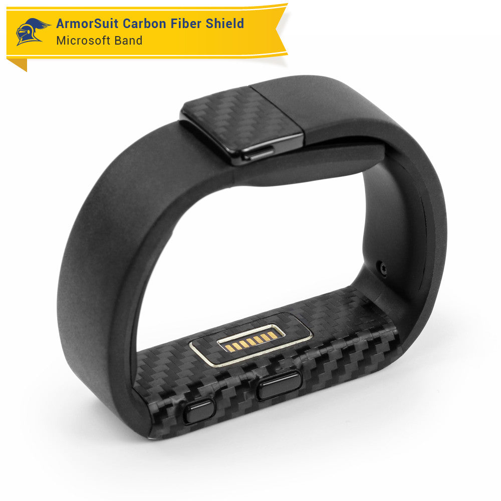 Microsoft Band Screen Protector + Black Carbon Fiber Skin