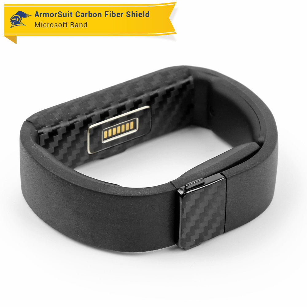 Microsoft Band Screen Protector + Black Carbon Fiber Skin