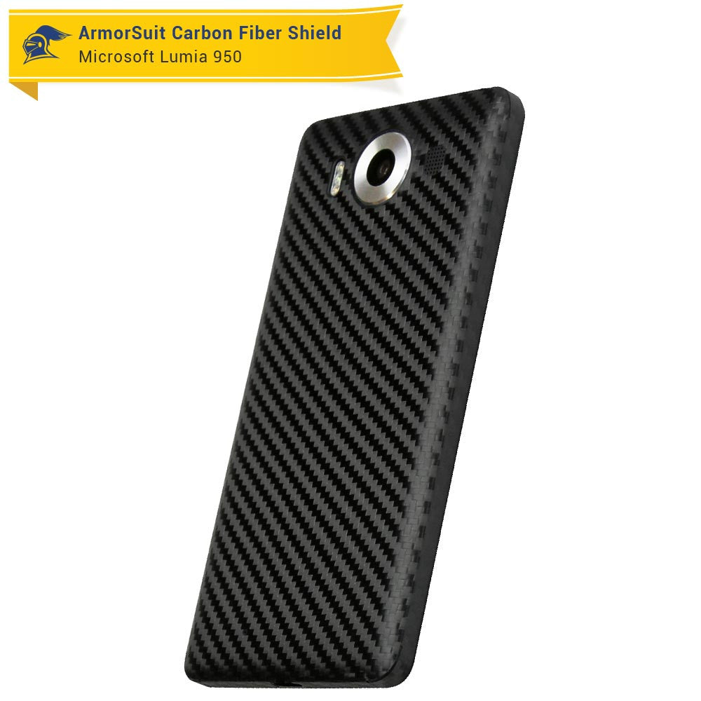 Microsoft Lumia 950 Screen Protector + Black Carbon Fiber Skin