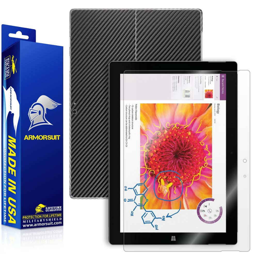Microsoft Surface 3 Screen Protector + Vinyl Skin Wrap Film