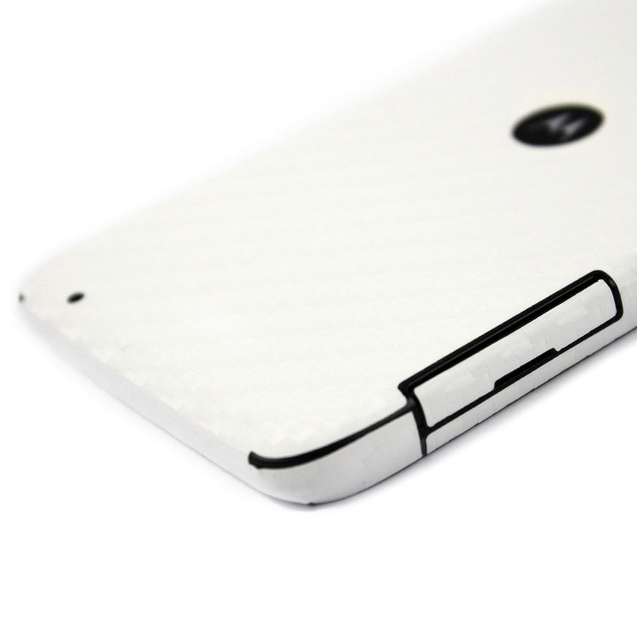 Motorola Atrix HD Screen Protector + White Carbon Fiber Skin Protector