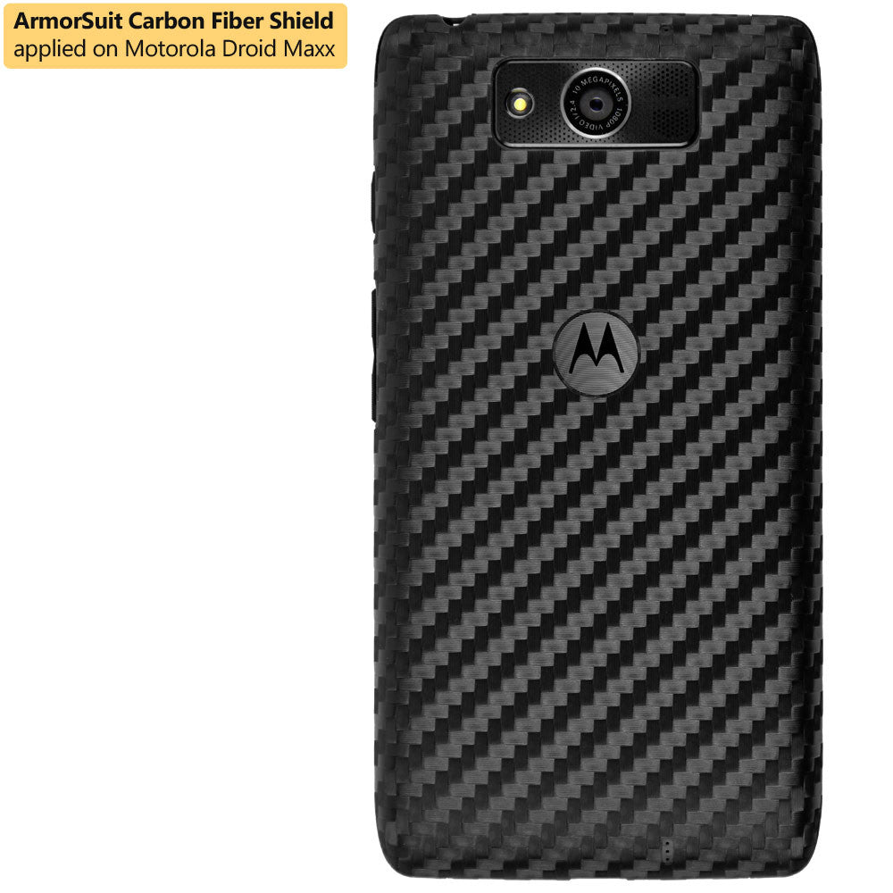 Motorola Droid Maxx Screen Protector + Black Carbon Fiber Film Protector
