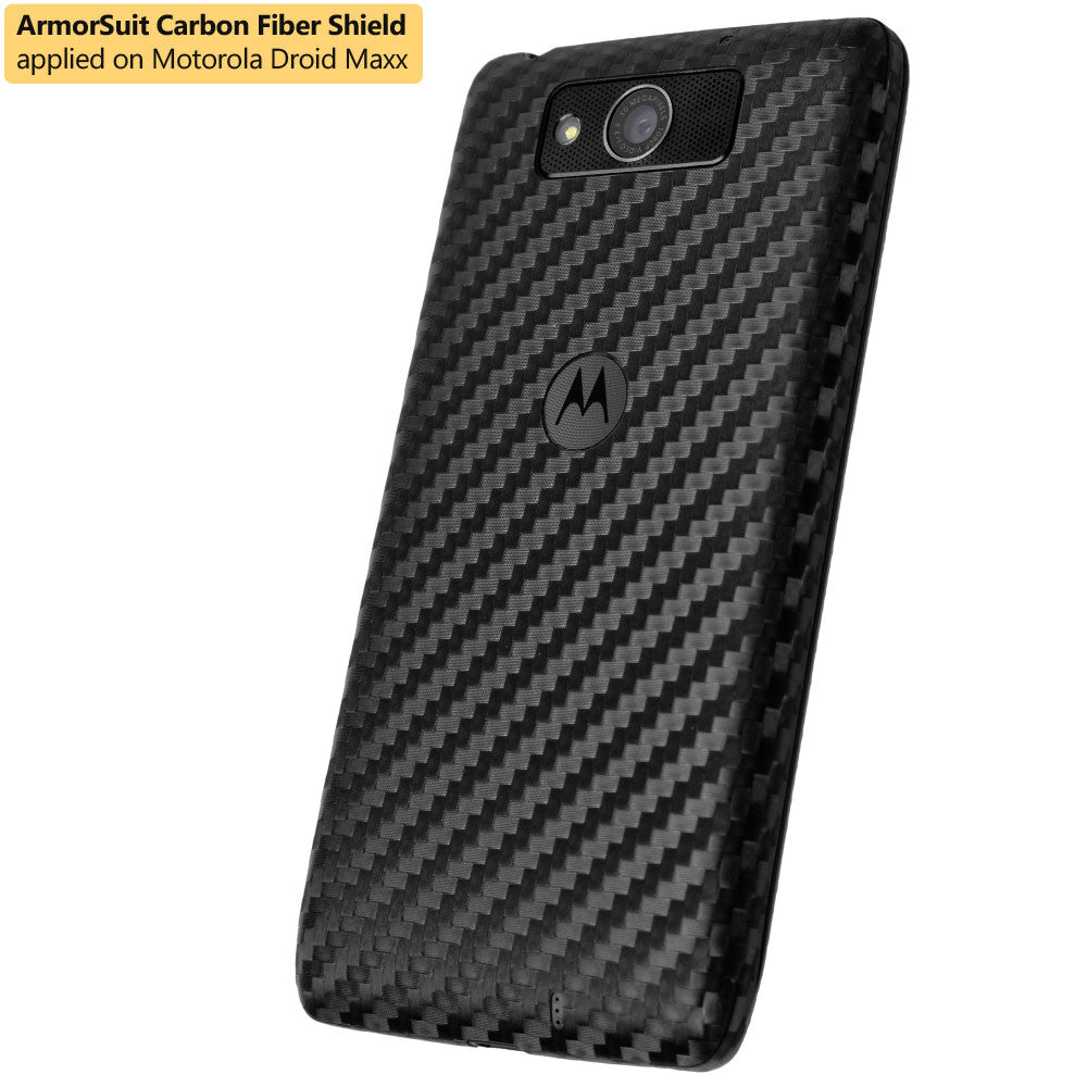 Motorola Droid Maxx Screen Protector + Black Carbon Fiber Film Protector