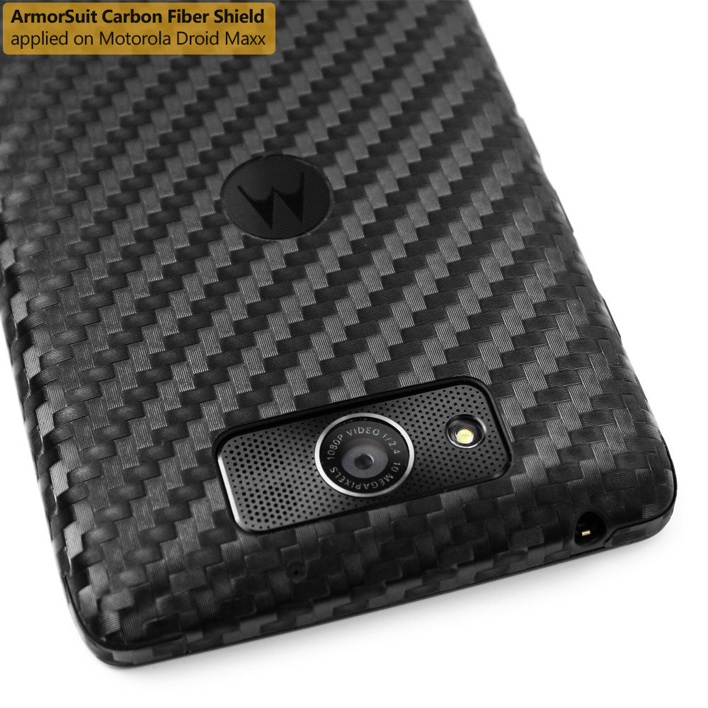 Motorola Droid Maxx Screen Protector + Black Carbon Fiber Film Protector