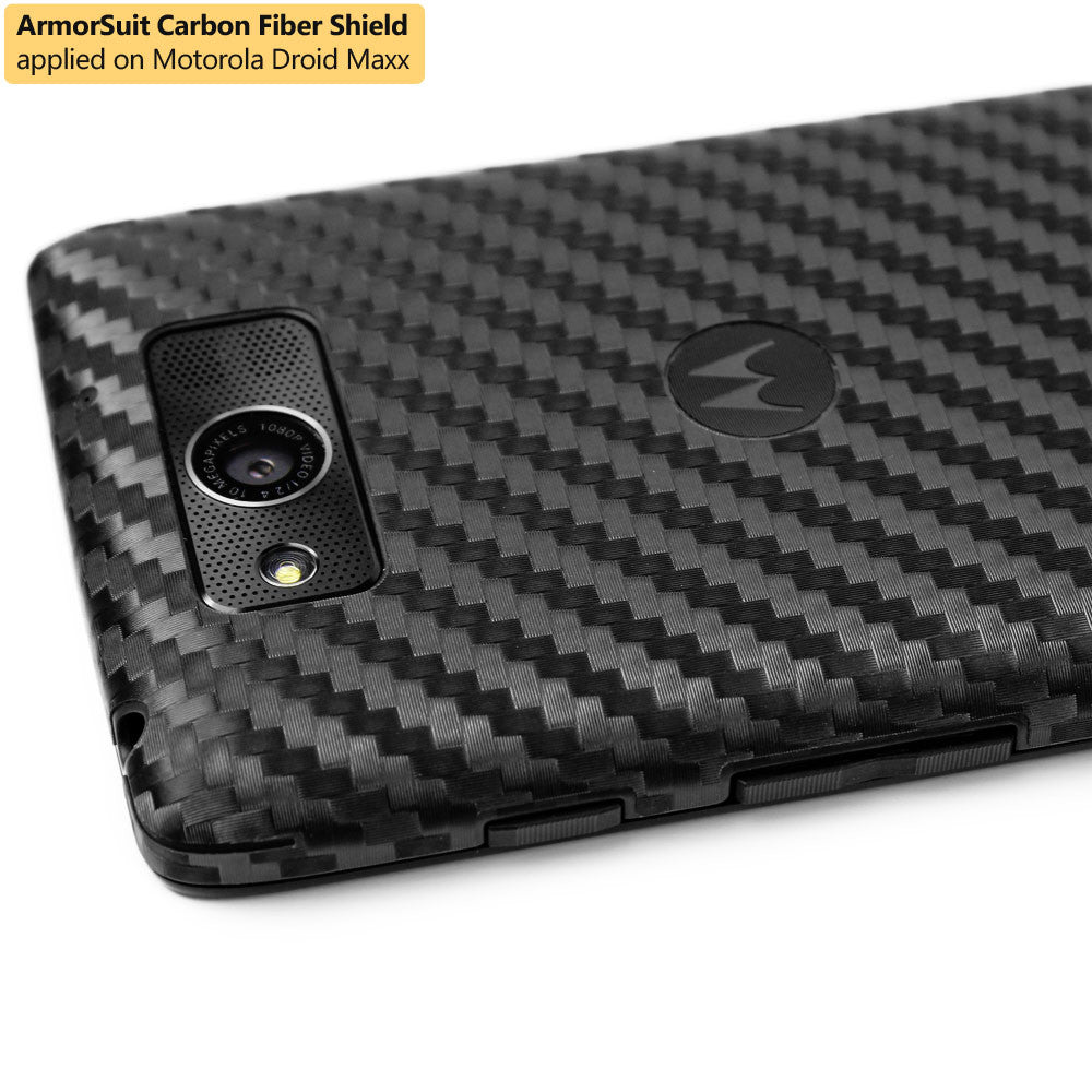Motorola Droid Maxx Screen Protector + Black Carbon Fiber Film Protector