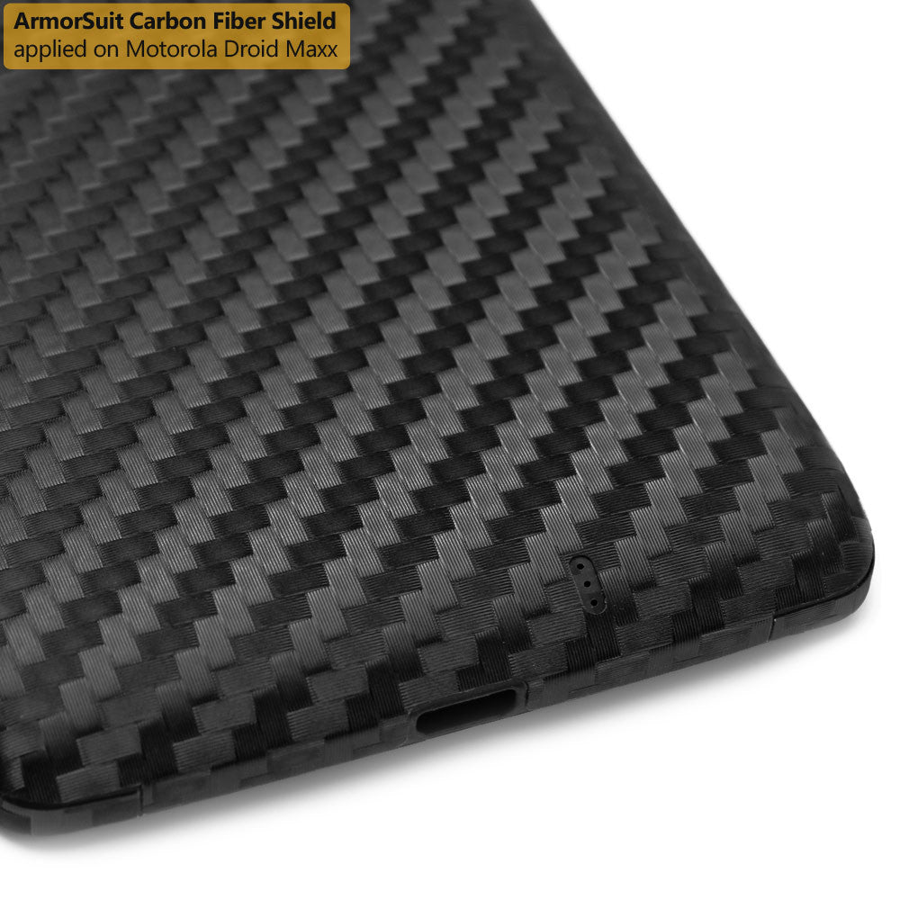 Motorola Droid Maxx Screen Protector + Black Carbon Fiber Film Protector