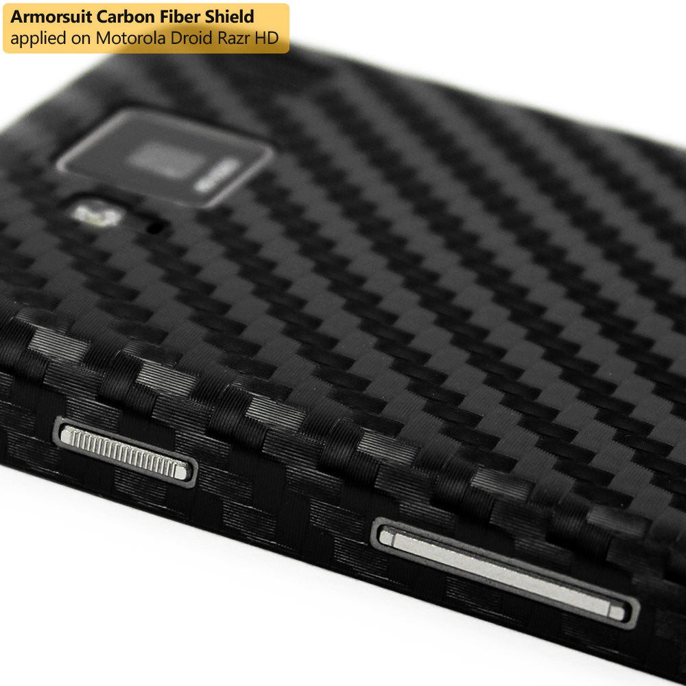 Motorola Droid Razr HD Screen Protector + Black Carbon Fiber Film Protector