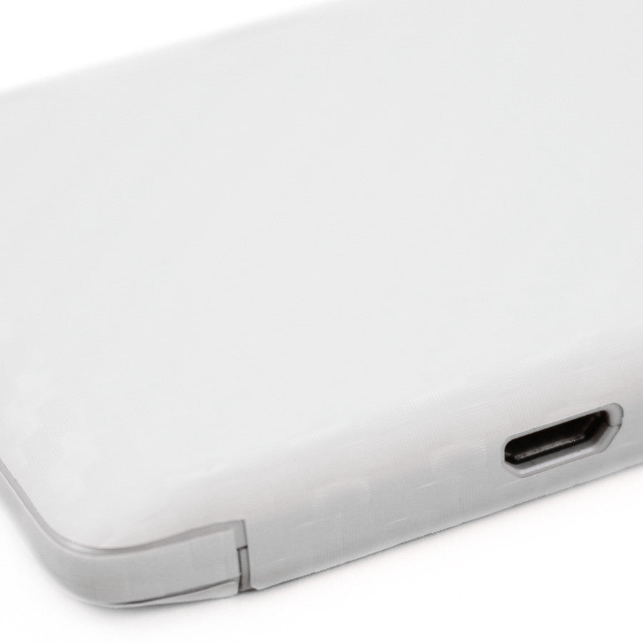 Motorola Luge / Motorola Droid RAZR M Screen Protector + White Carbon Fiber Skin Protector