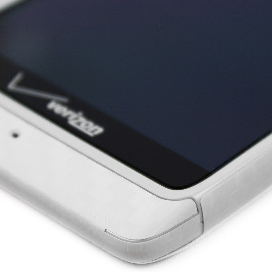 Motorola Luge / Motorola Droid RAZR M Screen Protector + White Carbon Fiber Skin Protector