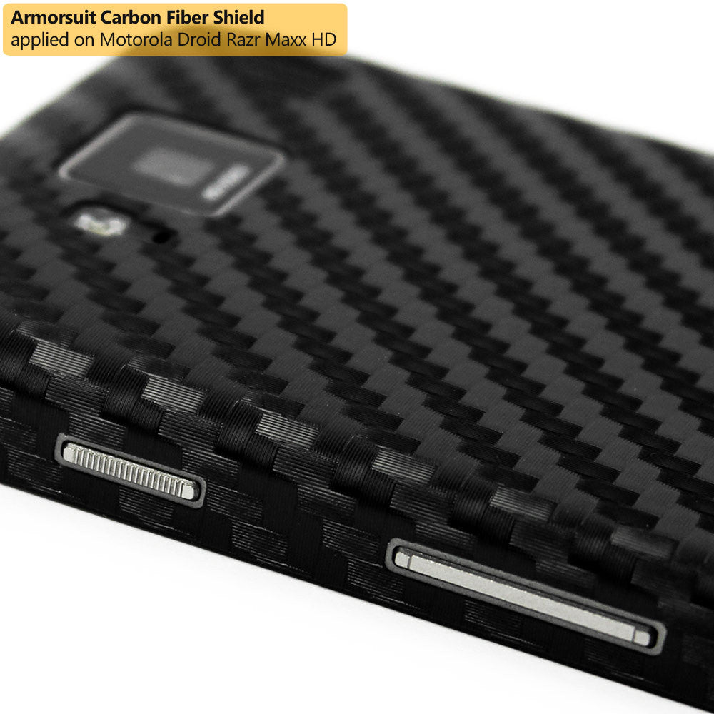 Motorola Droid Razr Maxx HD Screen Protector + Black Carbon Fiber Film Protector