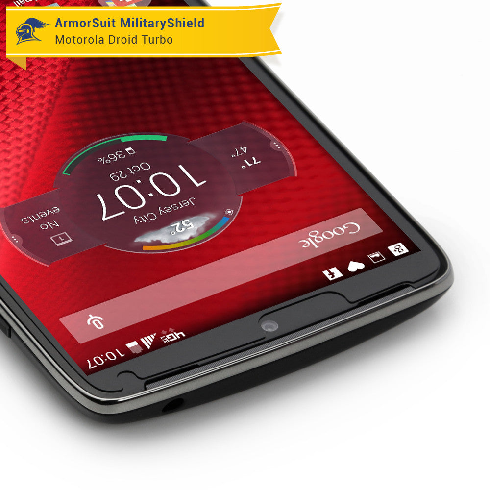 Motorola Droid Turbo Screen Protector + White Carbon Fiber Skin (Not For Special Edition Ballistic Nylon Version)