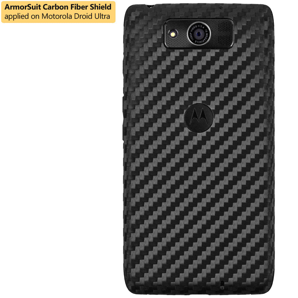 Motorola Droid Ultra Screen Protector + Black Carbon Fiber Film Protector
