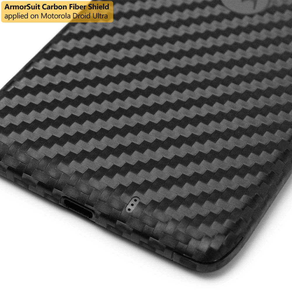 Motorola Droid Ultra Screen Protector + Black Carbon Fiber Film Protector