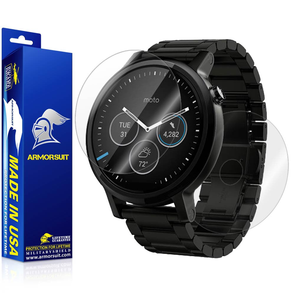 Motorola Moto 360 46mm 2nd Generation 2015 Screen Protector + Full Body Skin Protector